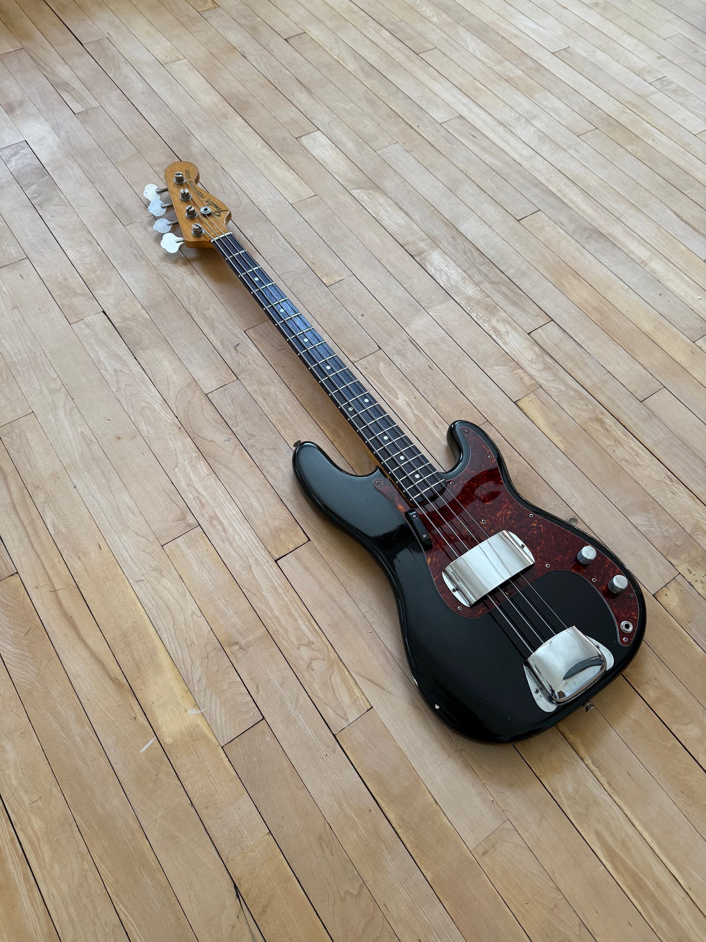 1973 Fender Precision Bass Guitar Black - Vintage Bass Room