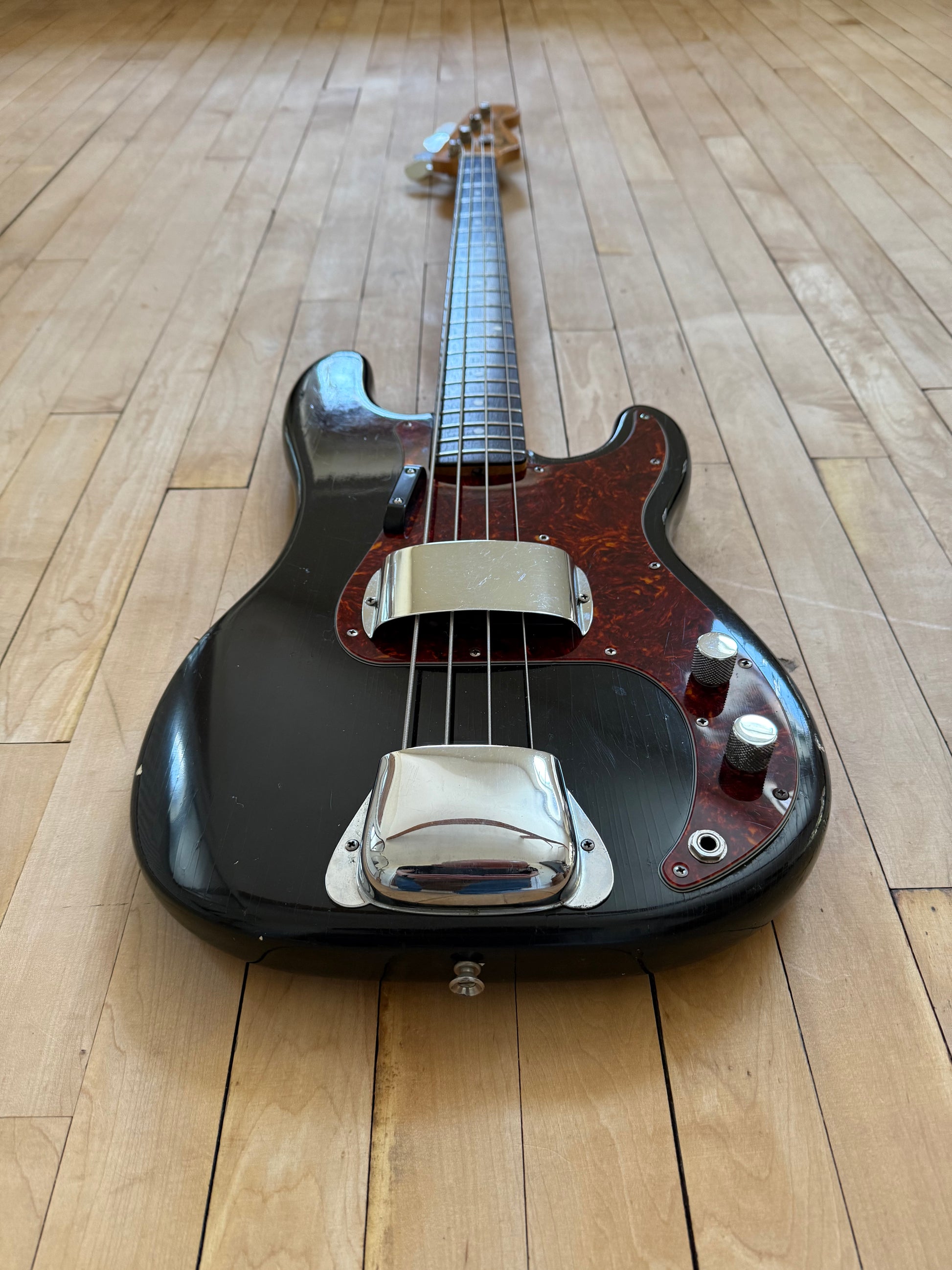 1973 Fender Precision Bass Guitar Black - Vintage Bass Room