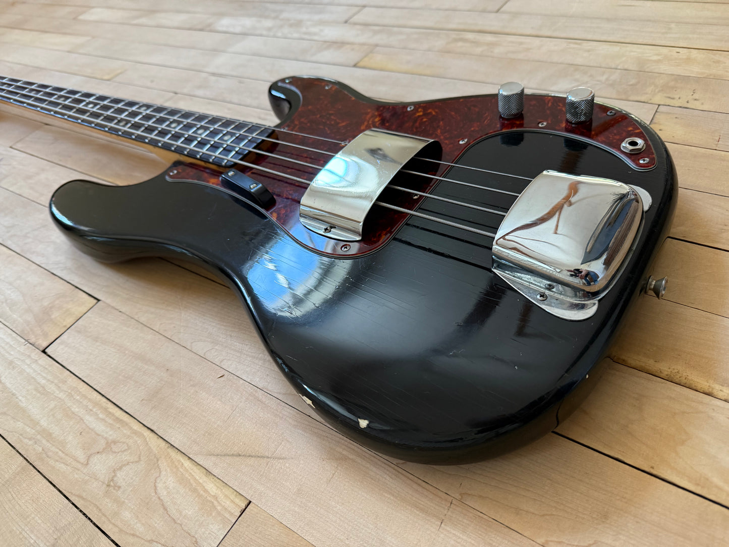 1973 Fender Precision Bass Guitar Black - Vintage Bass Room
