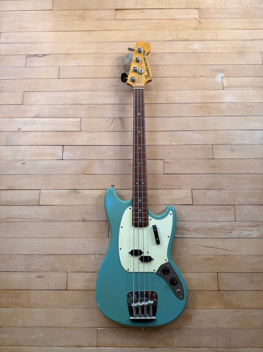 1966 Fender Mustang Bass Guitar Daphne Blue - Vintage Bass Room