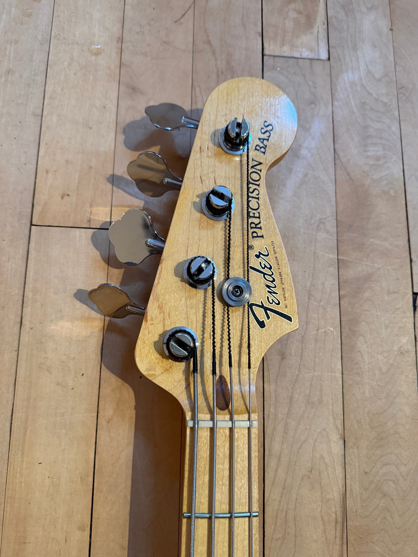 'Bitsa Fender' Precision Bass Guitar Black & Maple - Vintage Bass Room