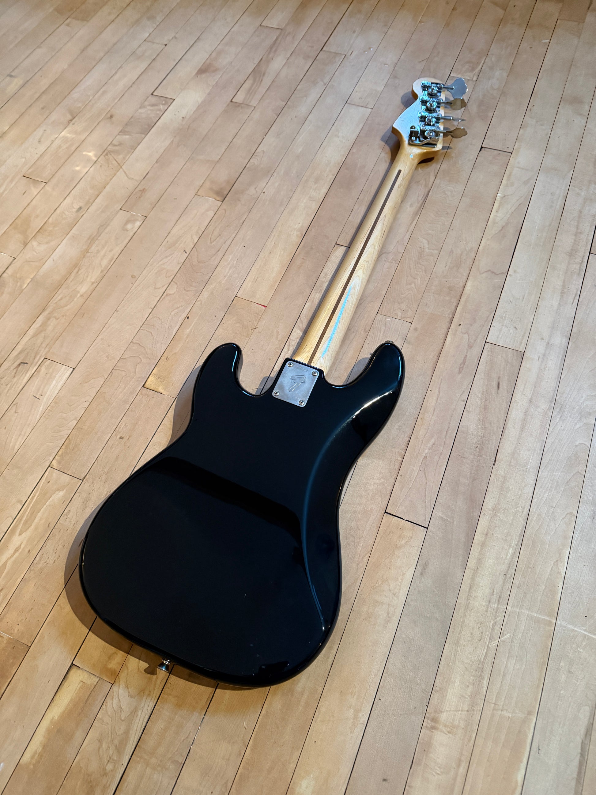 'Bitsa Fender' Precision Bass Guitar Black & Maple - Vintage Bass Room