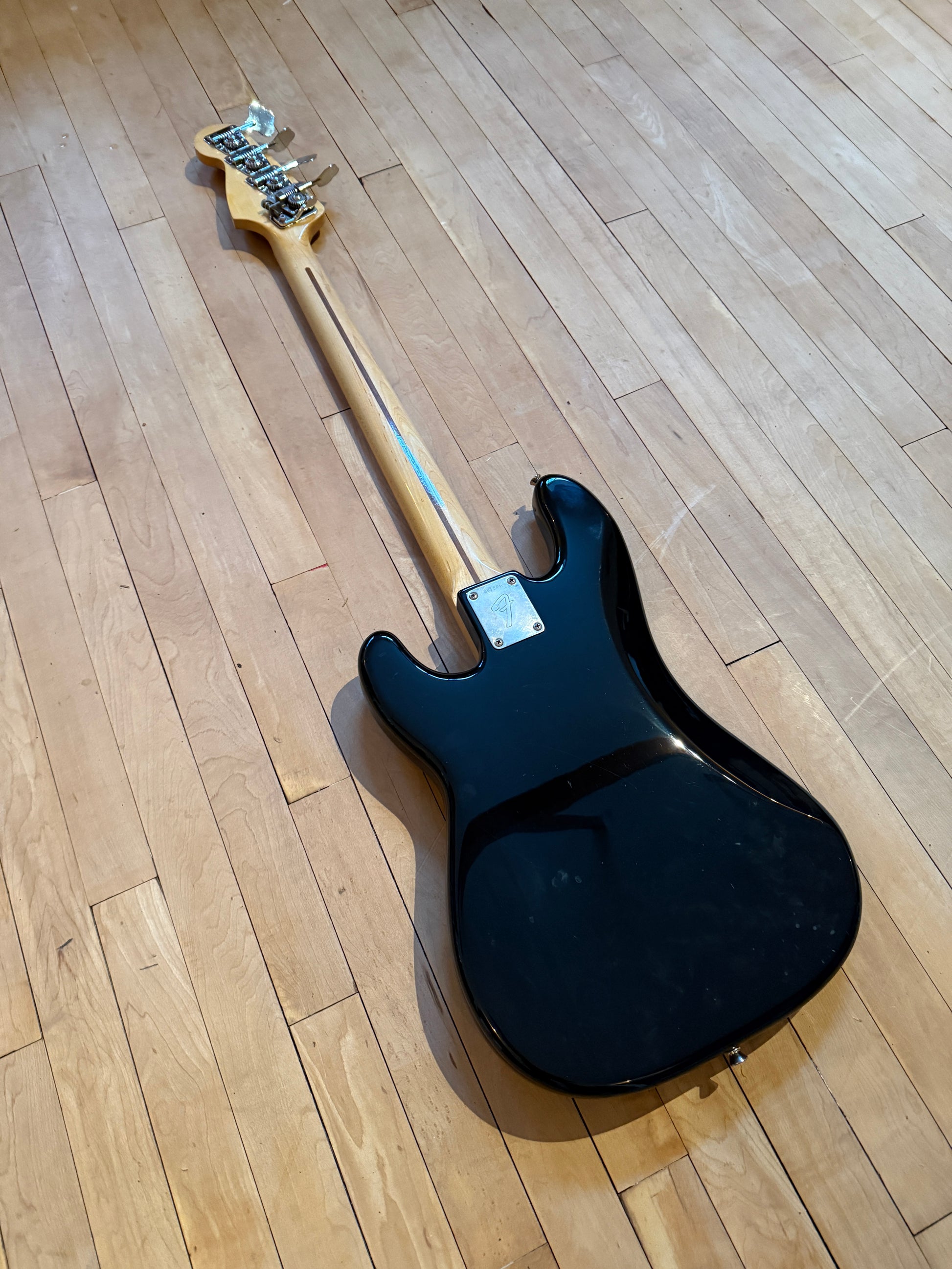 'Bitsa Fender' Precision Bass Guitar Black & Maple - Vintage Bass Room