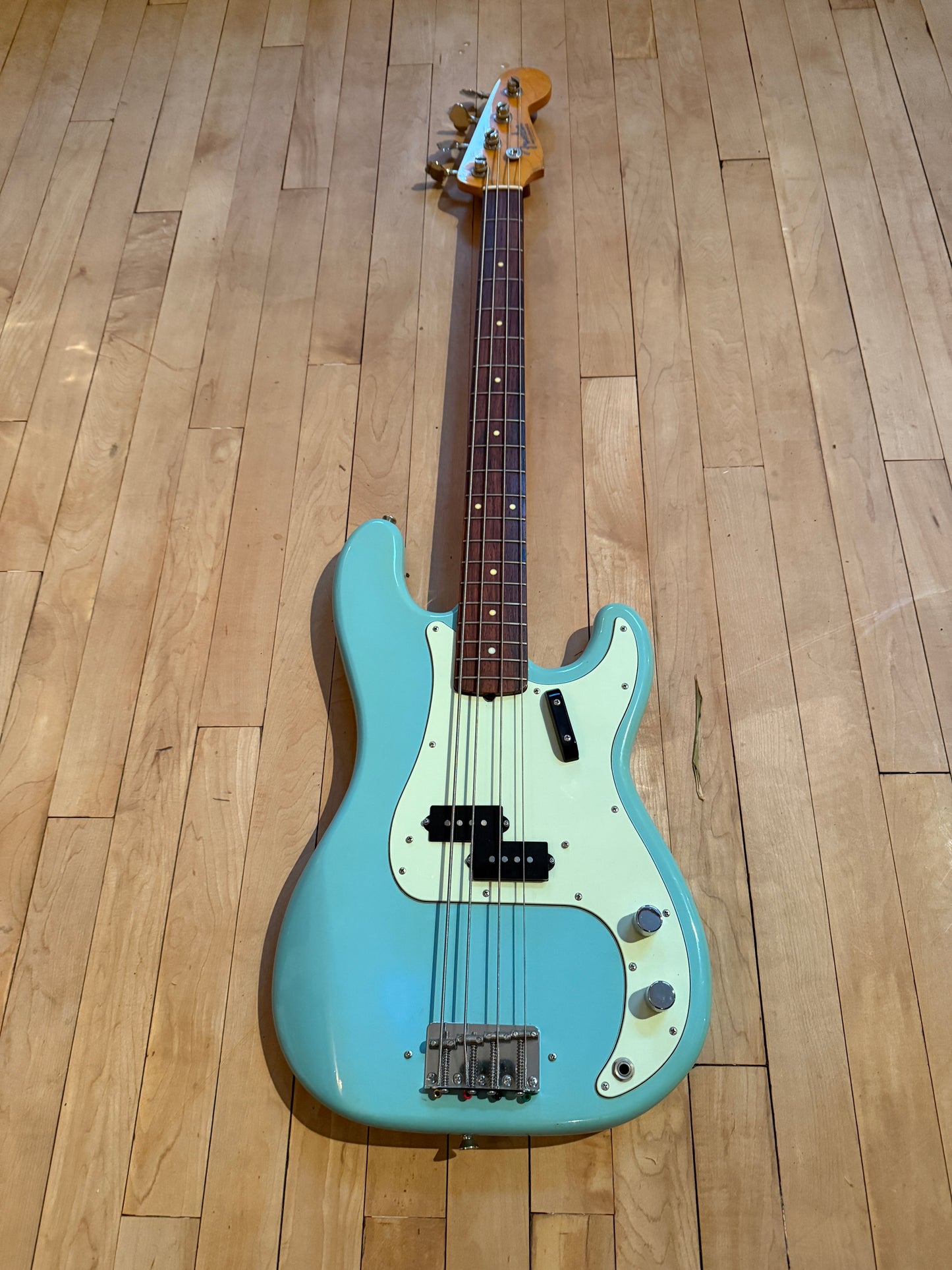 'Bitsa Fender ' Precision Bass Guitar Daphne Blue - Vintage Bass Room