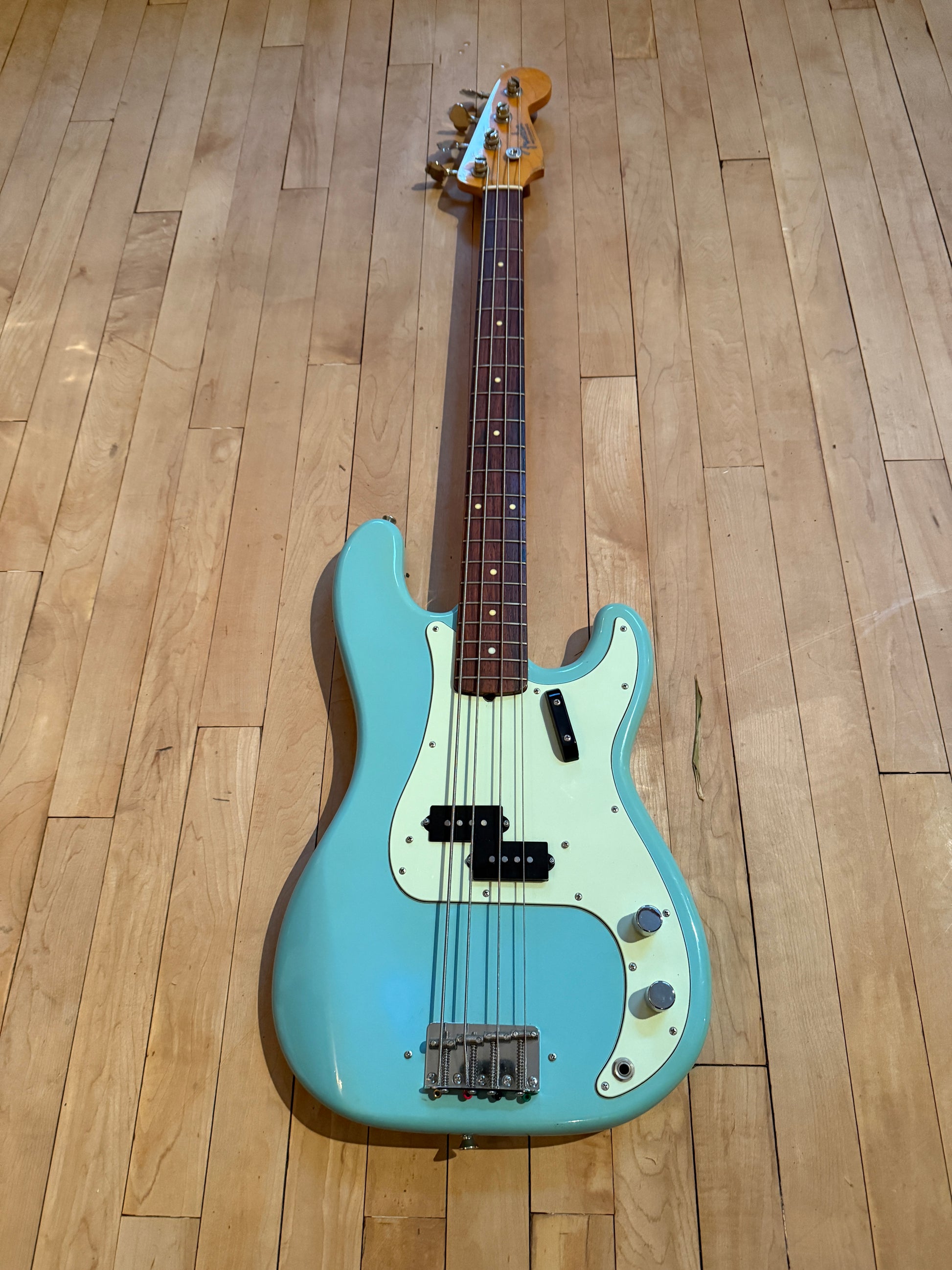 'Bitsa Fender ' Precision Bass Guitar Daphne Blue - Vintage Bass Room
