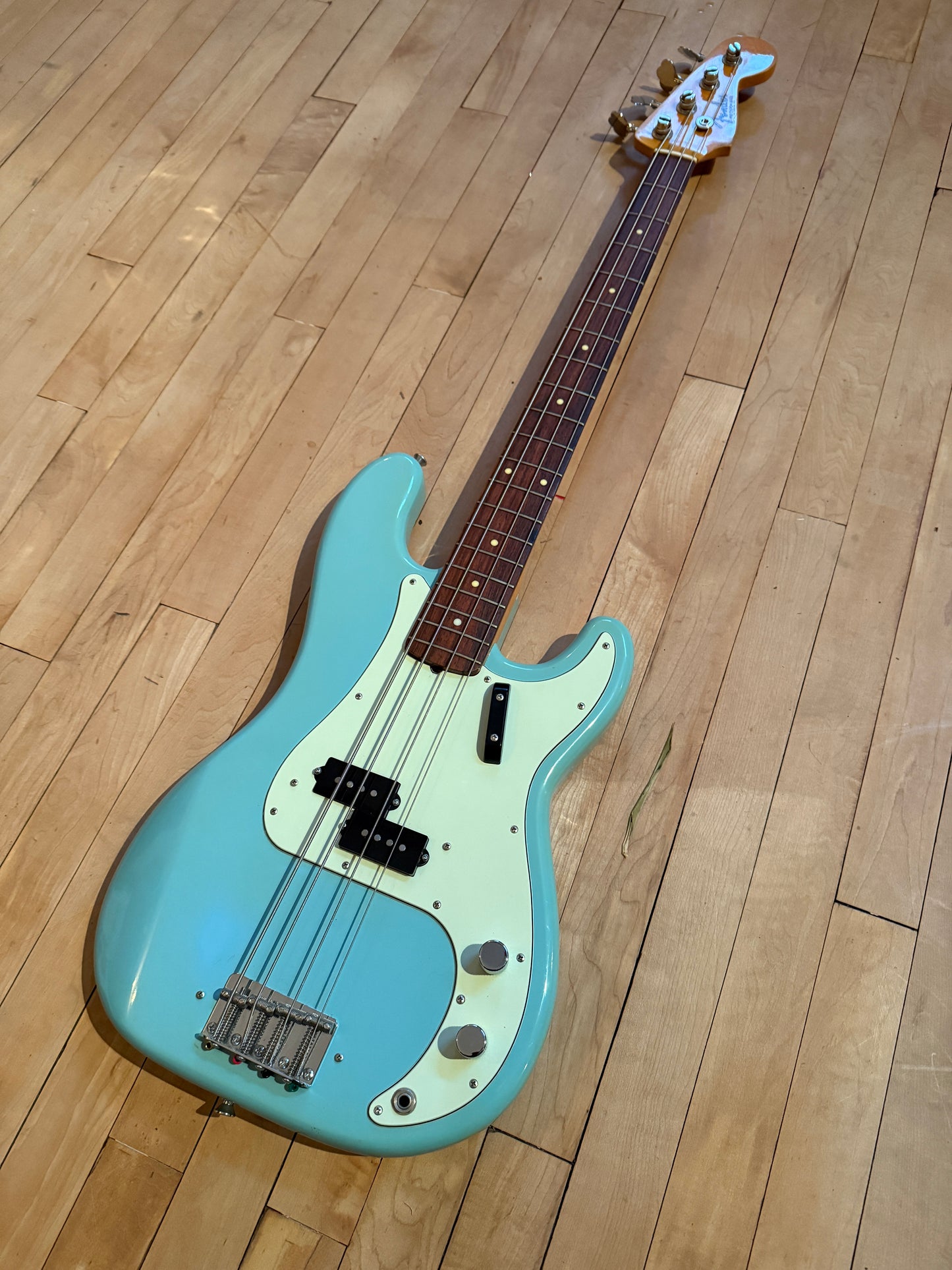 'Bitsa Fender ' Precision Bass Guitar Daphne Blue - Vintage Bass Room