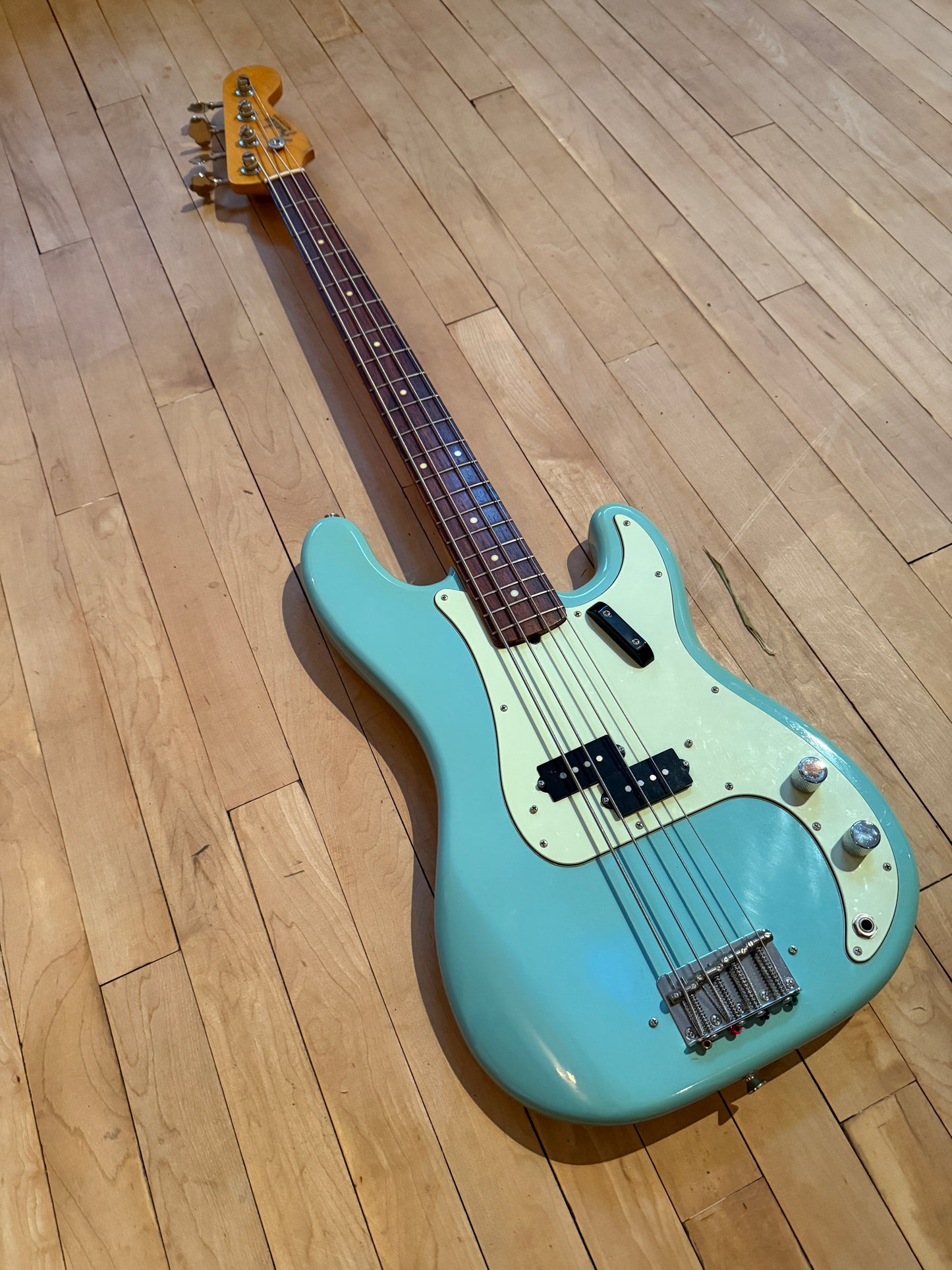 'Bitsa Fender ' Precision Bass Guitar Daphne Blue - Vintage Bass Room