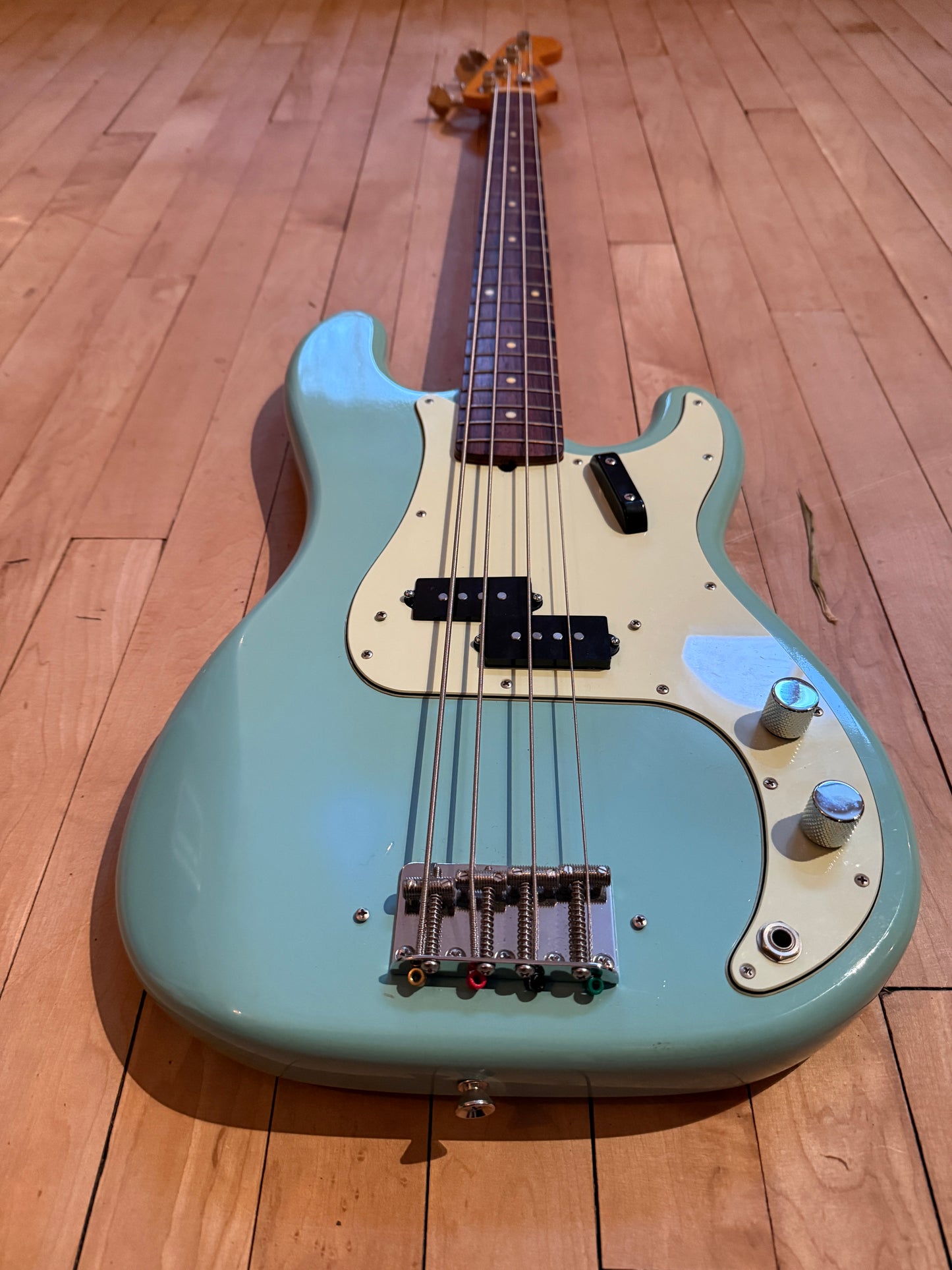 'Bitsa Fender ' Precision Bass Guitar Daphne Blue - Vintage Bass Room