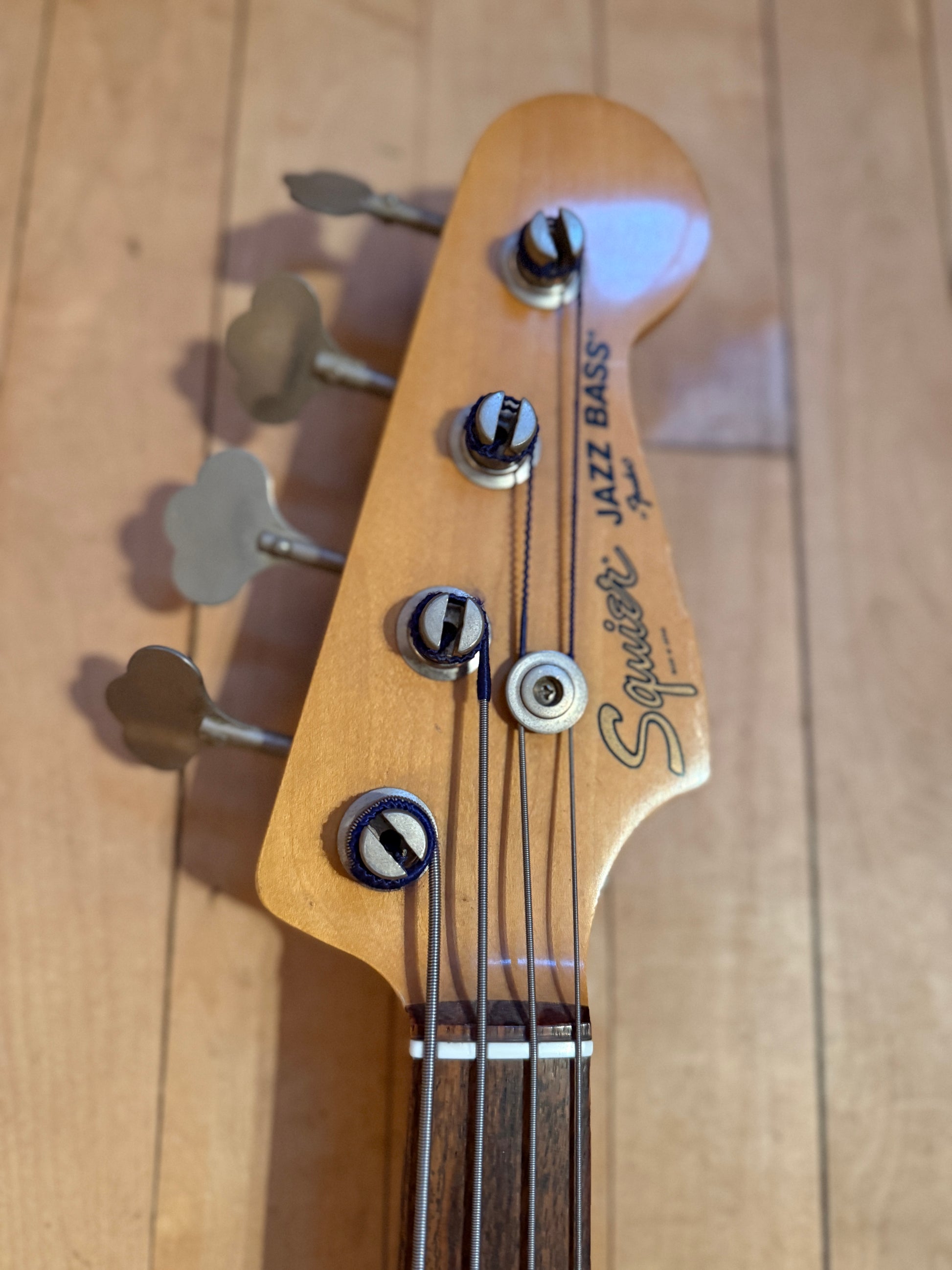 1983 Fender JV Squier Jazz Bass Guitar Olympic White - Vintage Bass Room