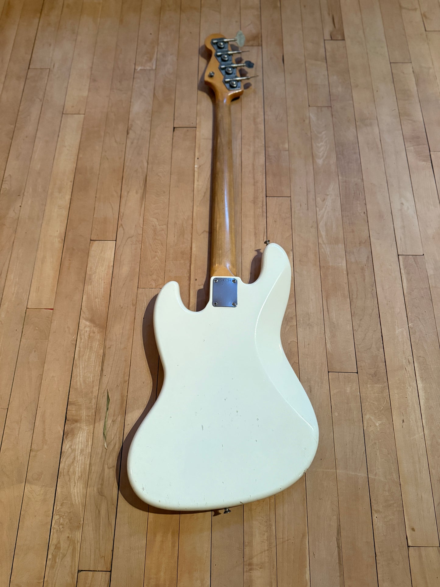 1983 Fender JV Squier Jazz Bass Guitar Olympic White - Vintage Bass Room