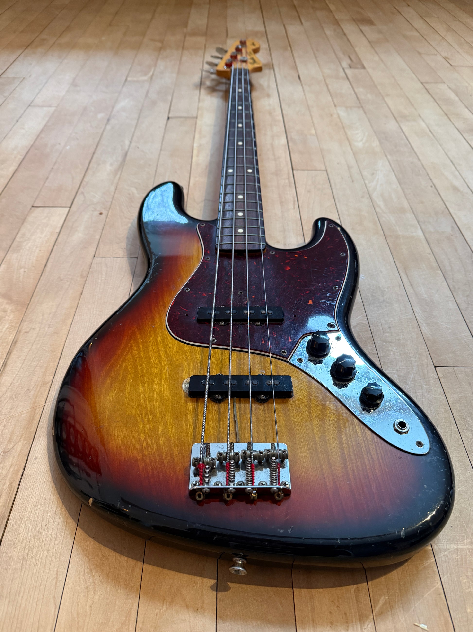 1982 Fender JV Squier Jazz Bass Guitar Sunburst - Vintage Bass Room
