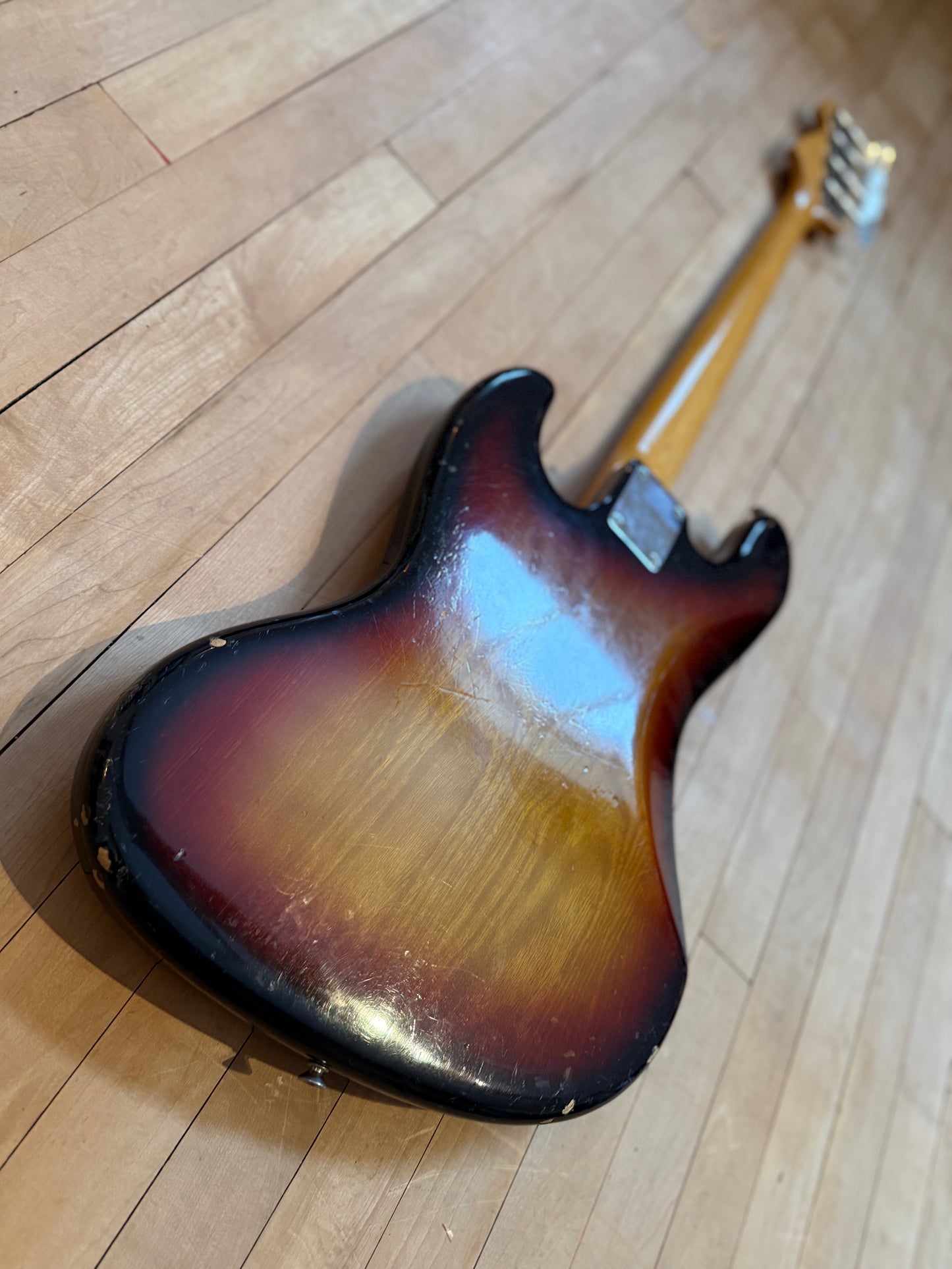 1982 Fender JV Squier Jazz Bass Guitar Sunburst - Vintage Bass Room