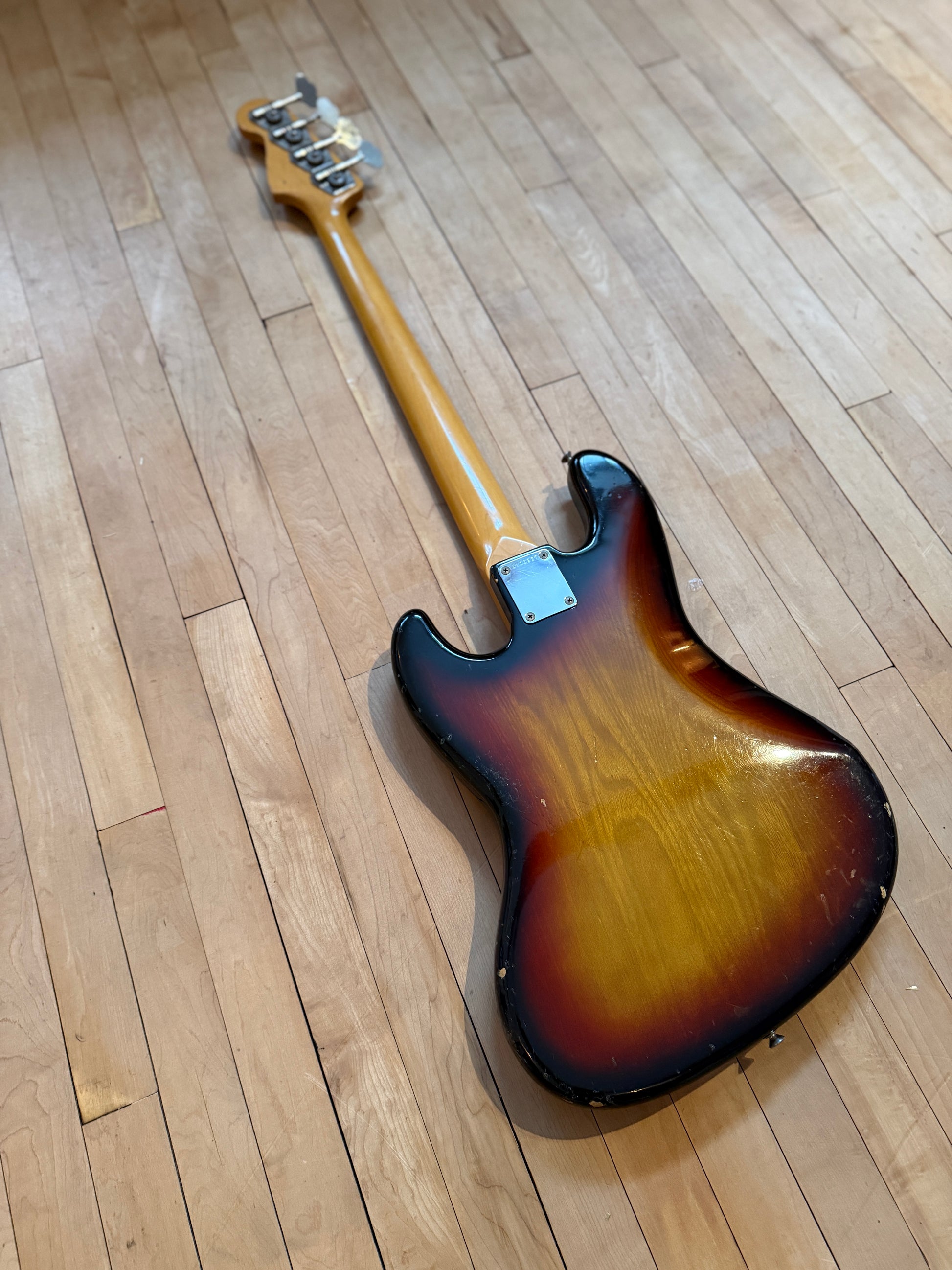 1982 Fender JV Squier Jazz Bass Guitar Sunburst - Vintage Bass Room