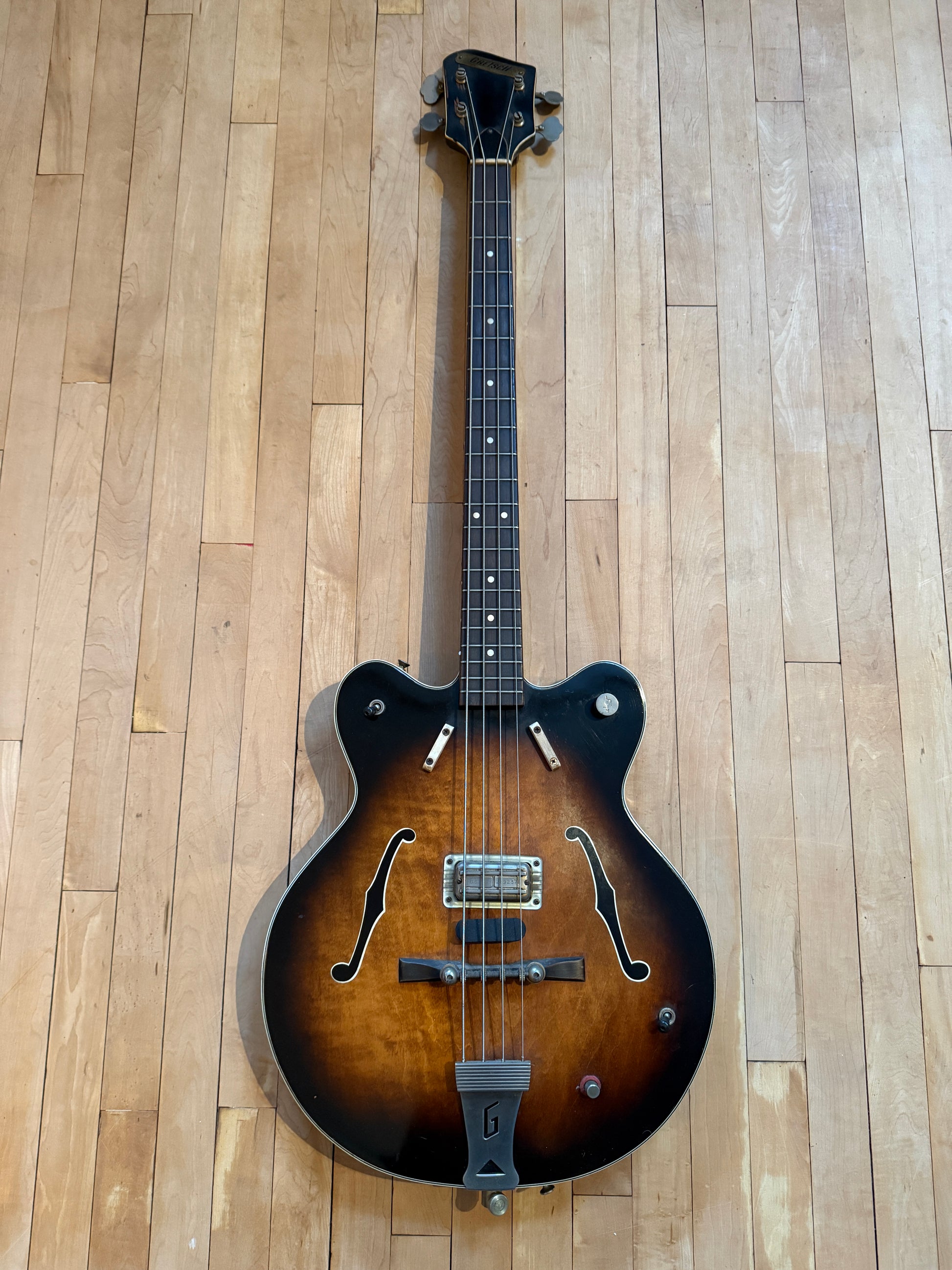 1963 Gretsch 6070 Country Gentlemen Bass Guitar in Dark Burst - Vintage Bass Room