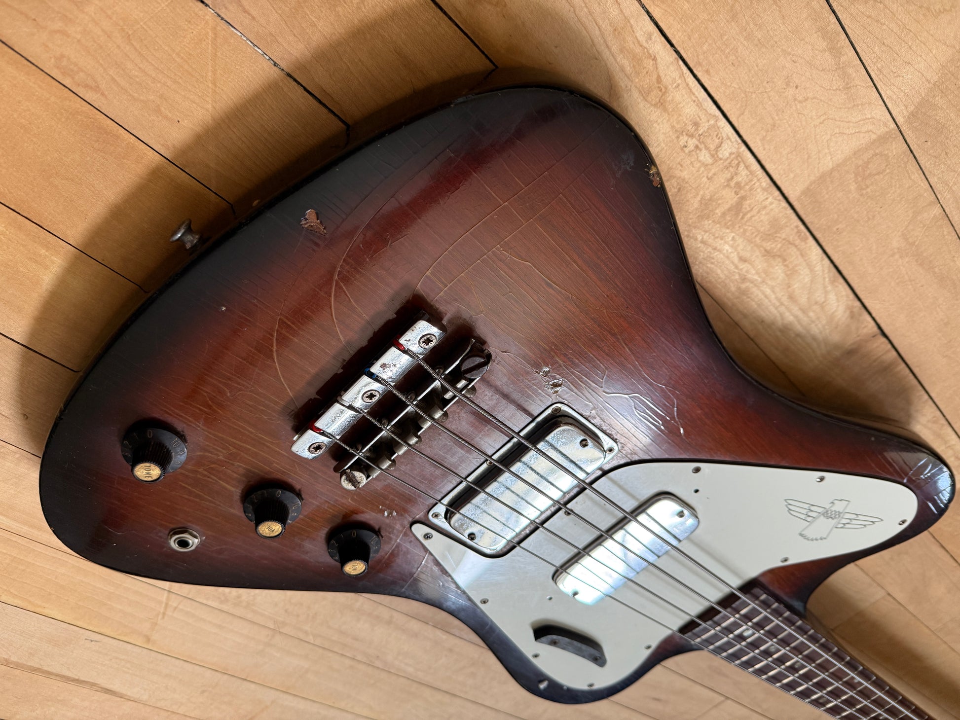 1967 Gibson Non Reverse Thunderbird Bass Guitar Dark Burst - Vintage Bass Room