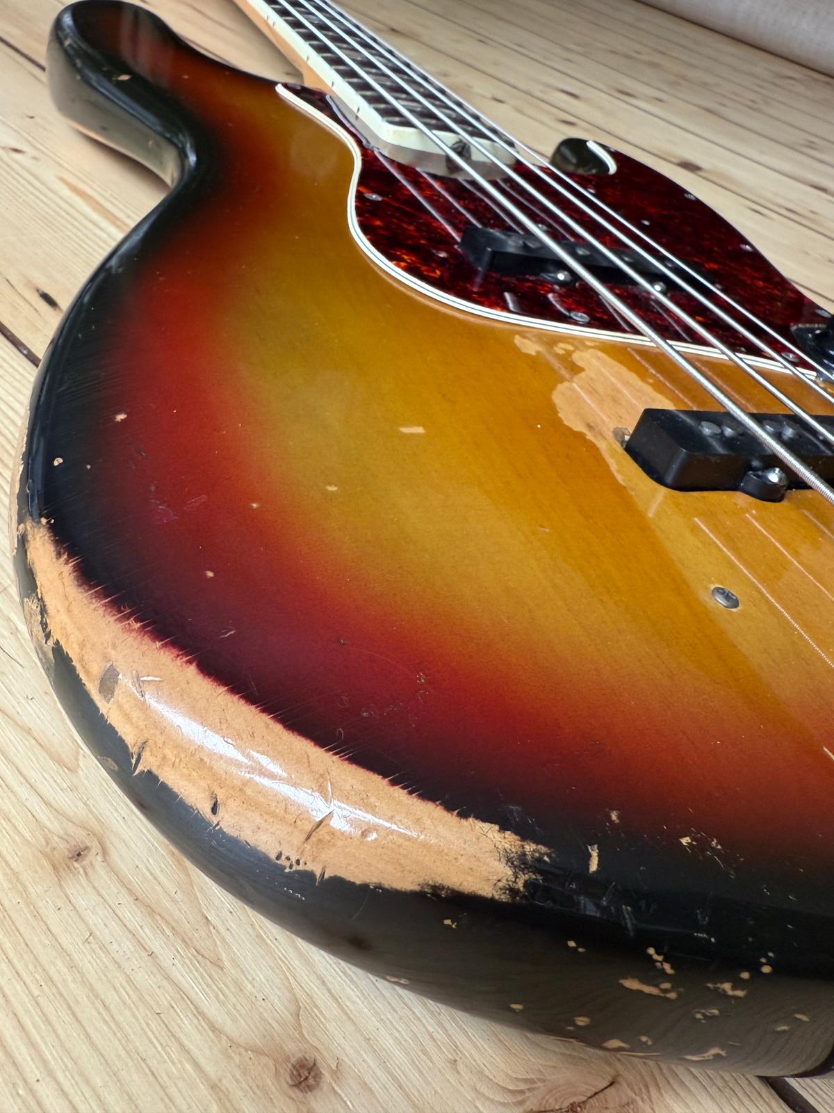 1971 Fender Jazz Bass Guitar Sunburst - Vintage Bass Room