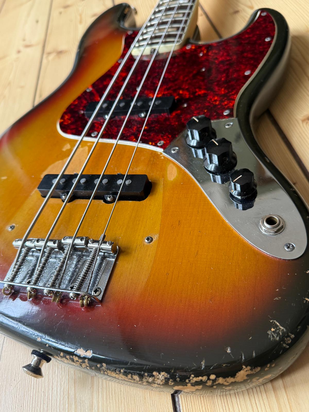 1971 Fender Jazz Bass Guitar Sunburst - Vintage Bass Room