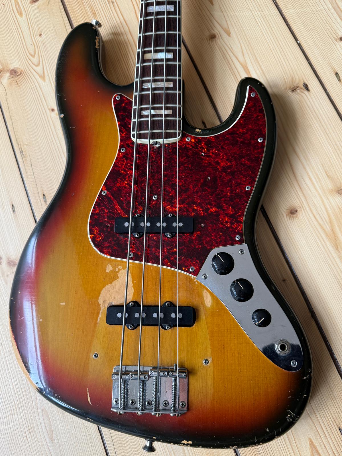 1971 Fender Jazz Bass Guitar Sunburst - Vintage Bass Room