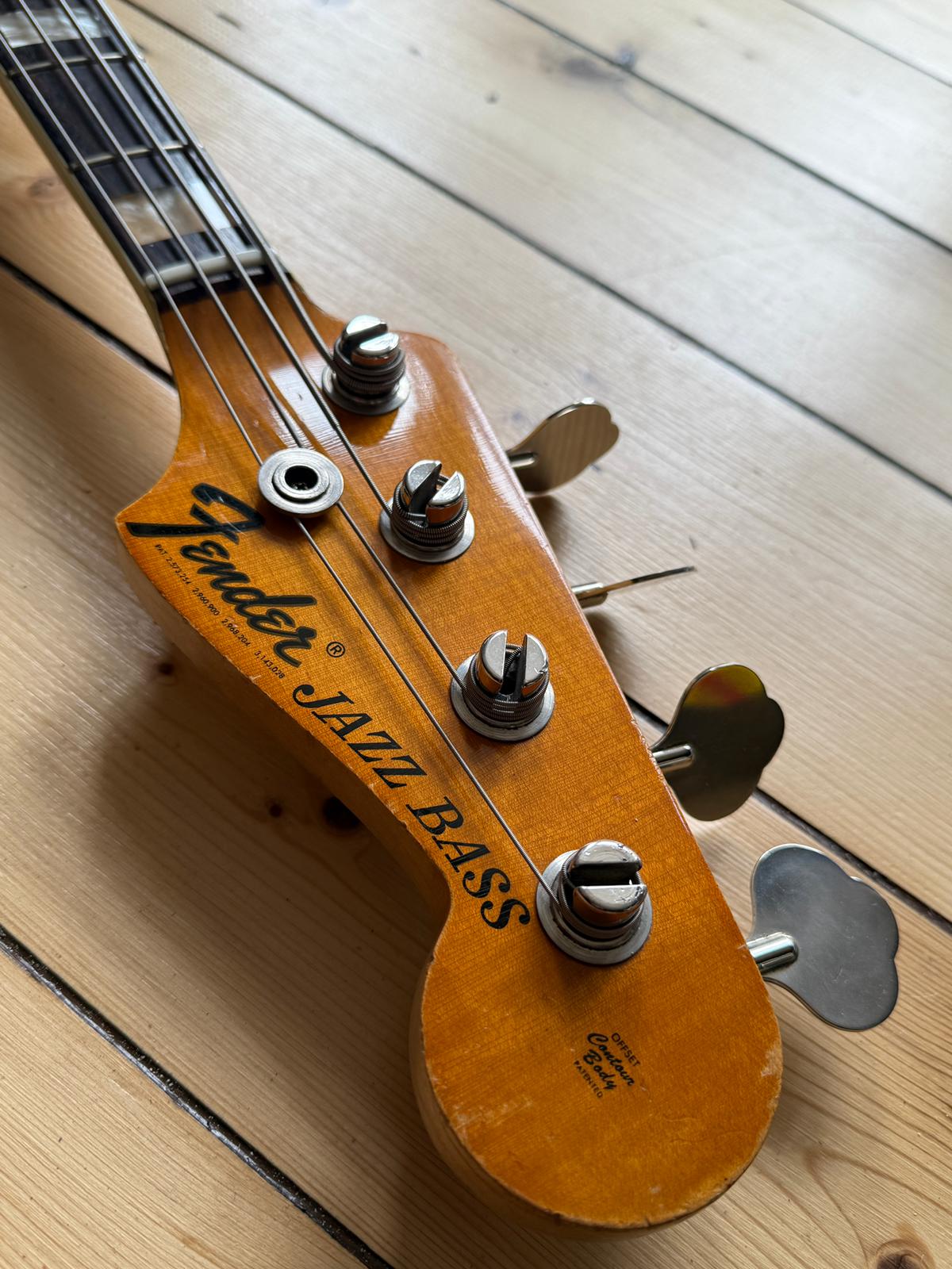 1971 Fender Jazz Bass Guitar Sunburst - Vintage Bass Room