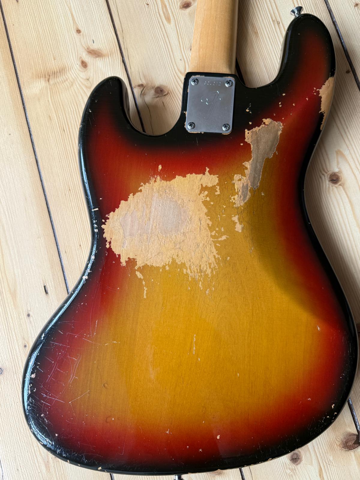 1971 Fender Jazz Bass Guitar Sunburst - Vintage Bass Room