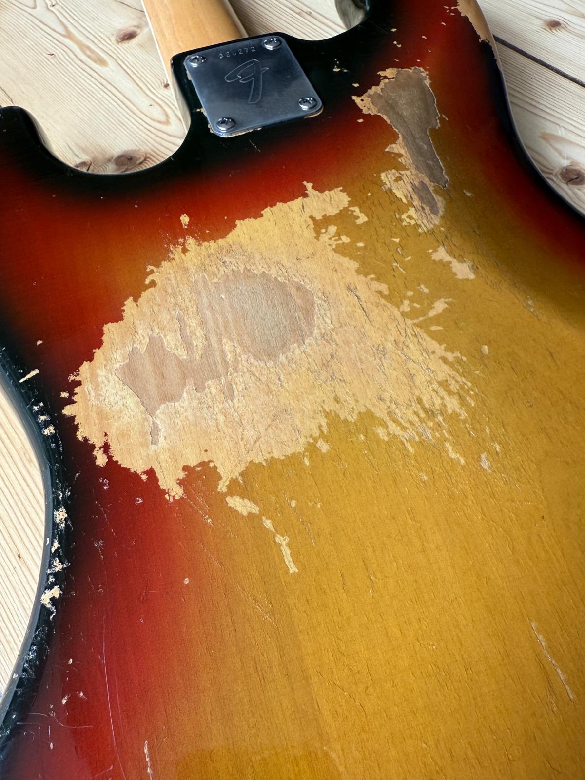 1971 Fender Jazz Bass Guitar Sunburst - Vintage Bass Room