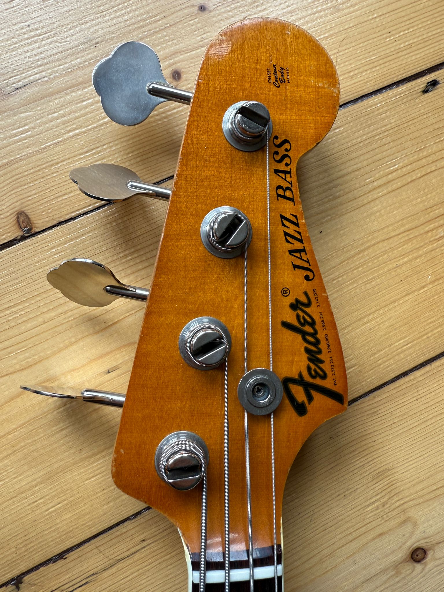 1971 Fender Jazz Bass Guitar Sunburst - Vintage Bass Room
