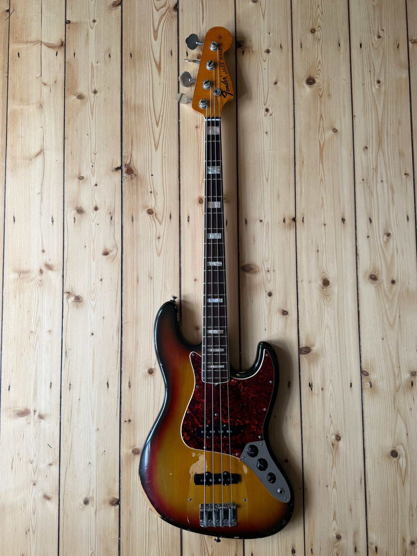 1971 Fender Jazz Bass Guitar Sunburst - Vintage Bass Room
