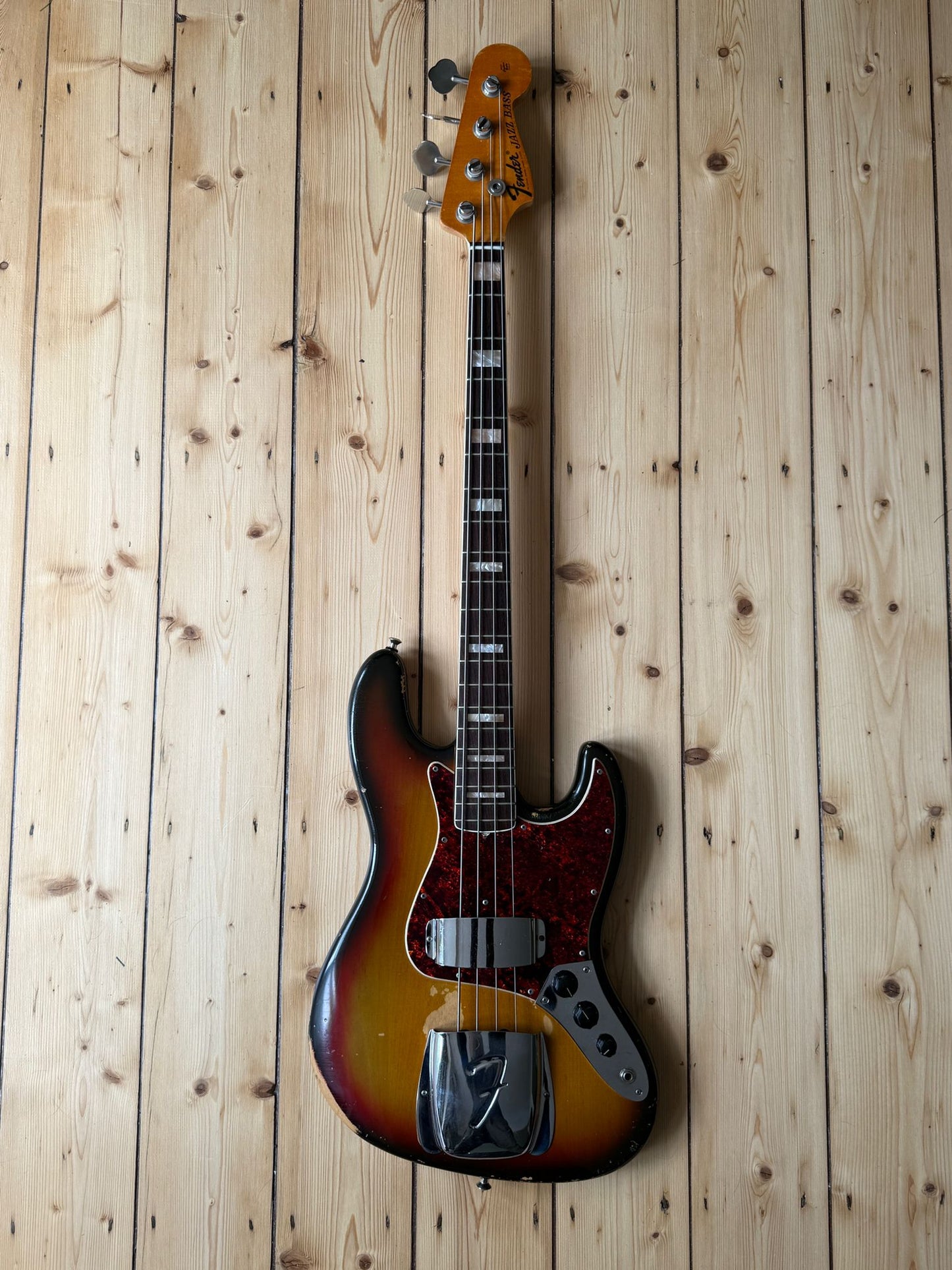1971 Fender Jazz Bass Guitar Sunburst - Vintage Bass Room