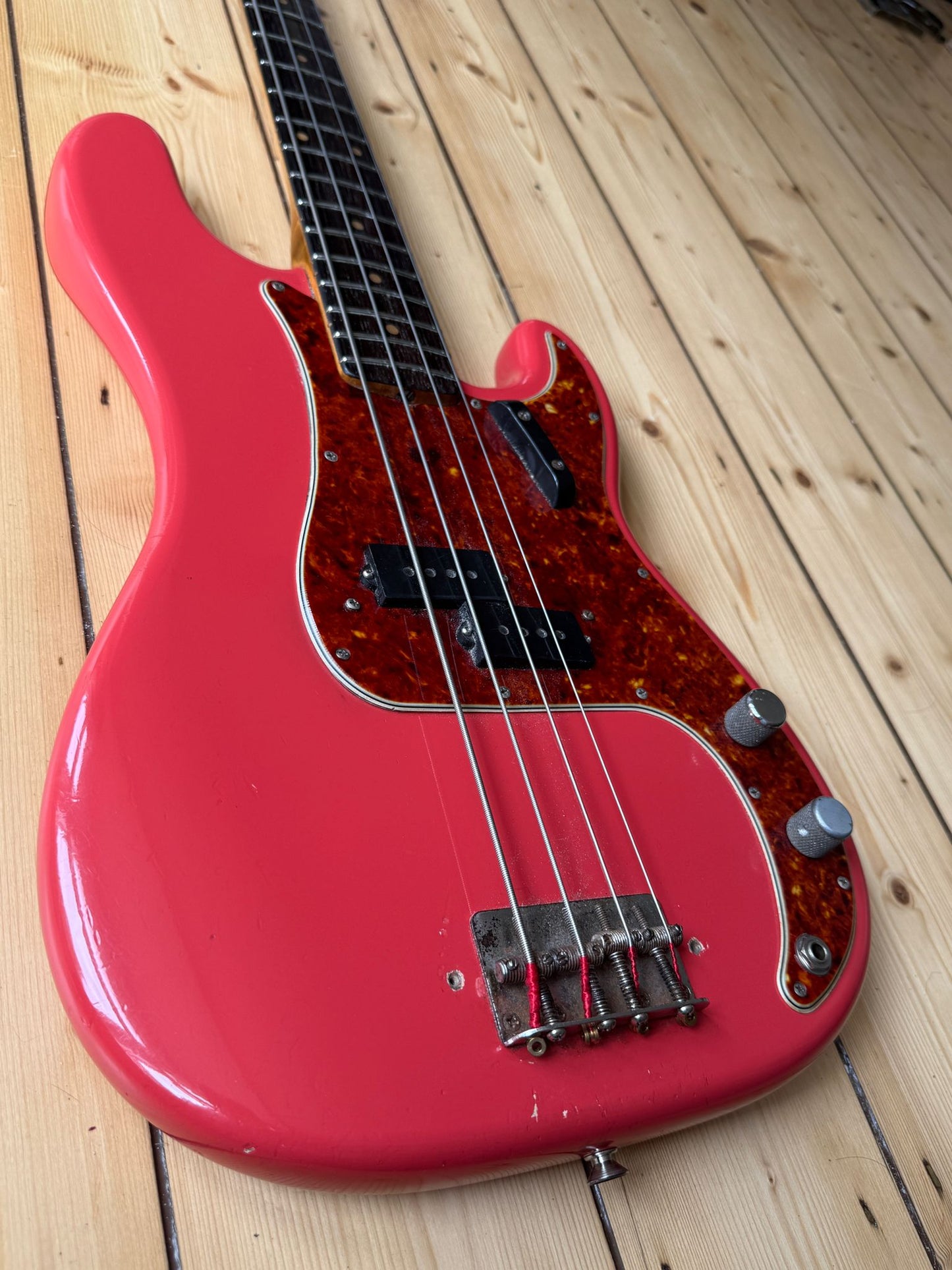 1963 Fender Precision Bass Guitar Fiesta Red - Vintage Bass Room