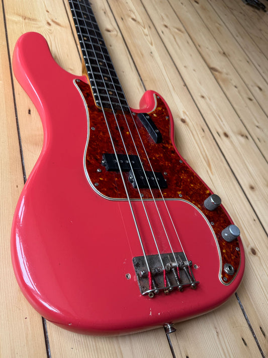 1963 Fender Precision Bass Guitar Fiesta Red - Vintage Bass Room