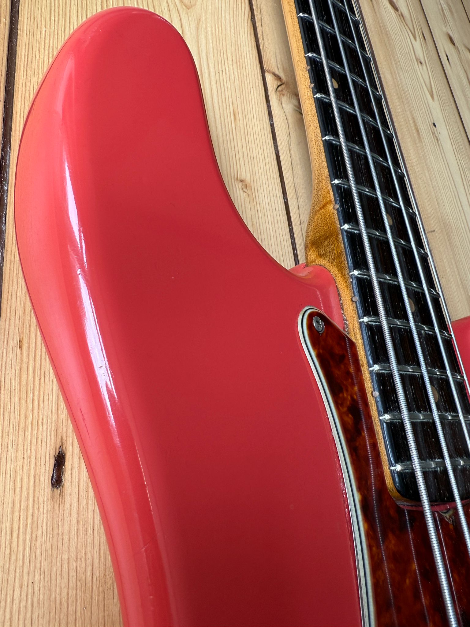 1963 Fender Precision Bass Guitar Fiesta Red - Vintage Bass Room