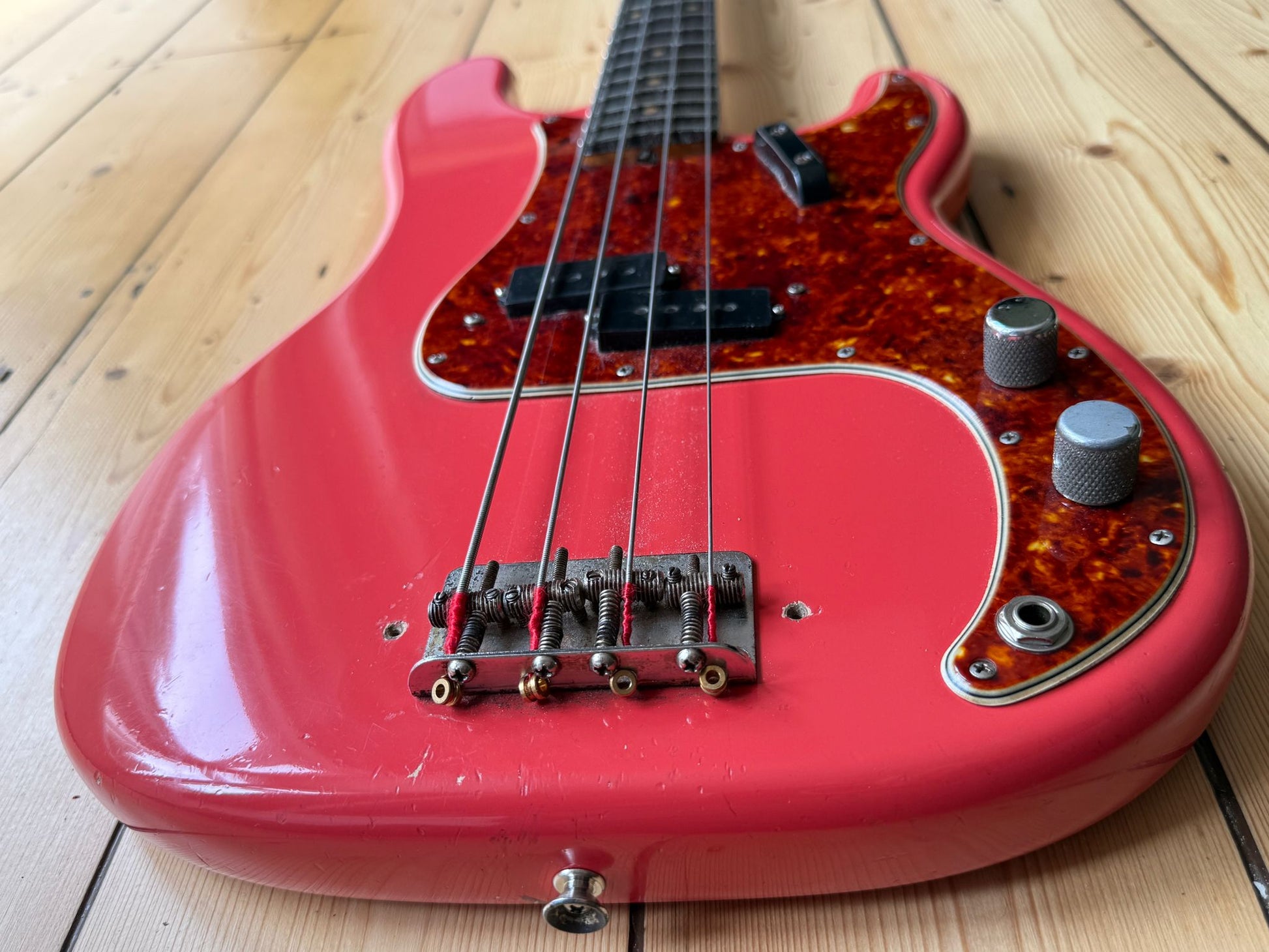 1963 Fender Precision Bass Guitar Fiesta Red - Vintage Bass Room