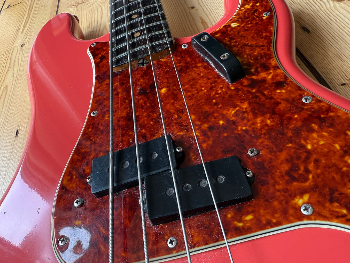 1963 Fender Precision Bass Guitar Fiesta Red - Vintage Bass Room