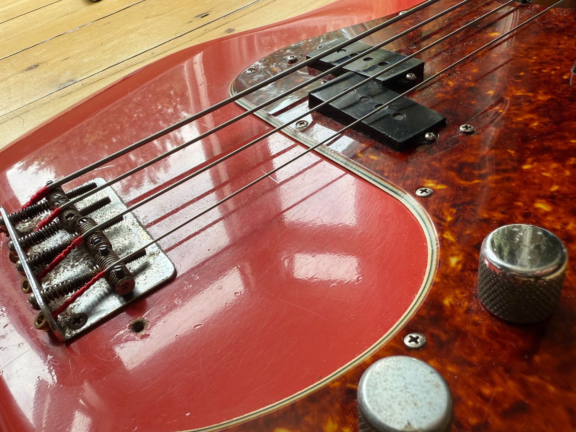 1963 Fender Precision Bass Guitar Fiesta Red - Vintage Bass Room