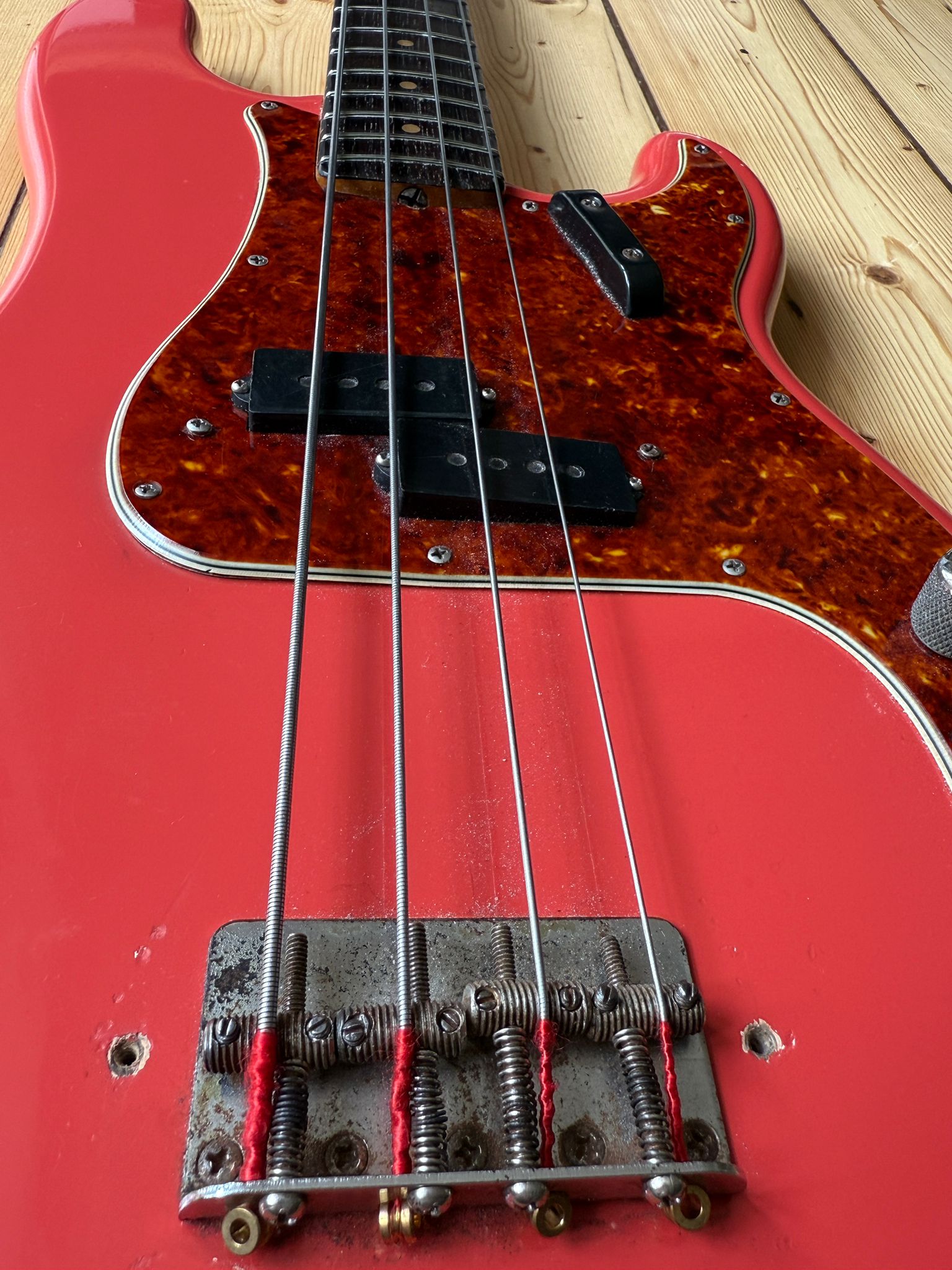 1963 Fender Precision Bass Guitar Fiesta Red - Vintage Bass Room