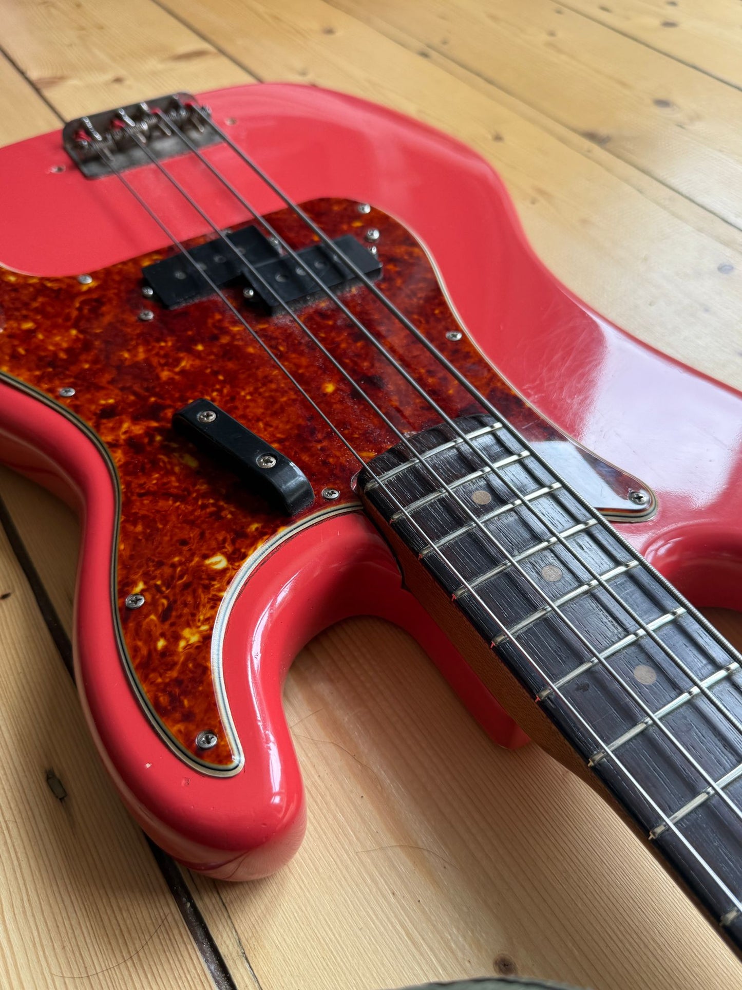 1963 Fender Precision Bass Guitar Fiesta Red - Vintage Bass Room