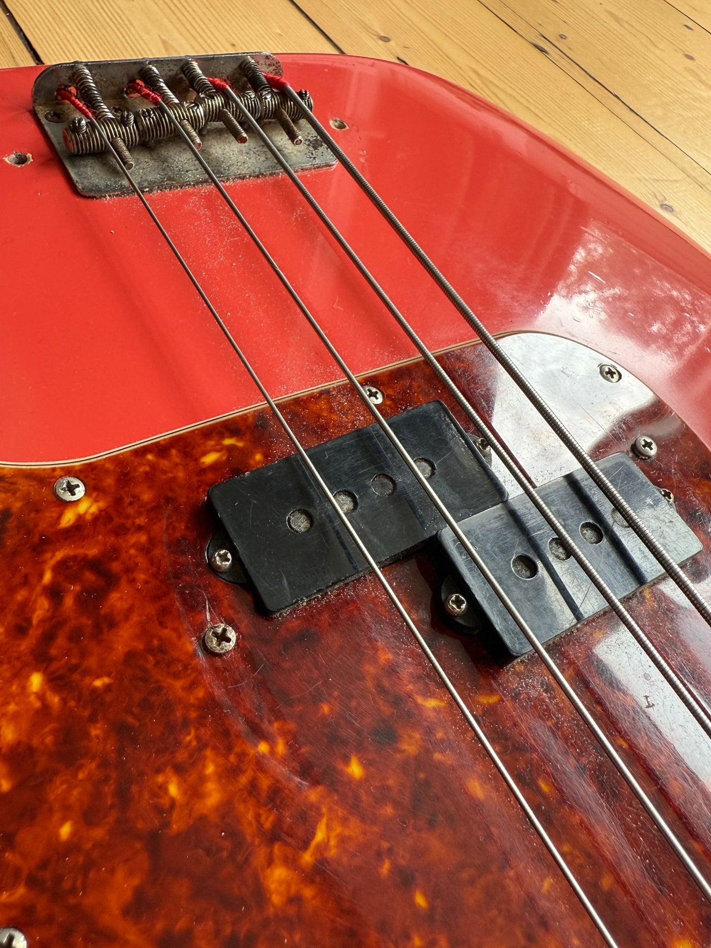 1963 Fender Precision Bass Guitar Fiesta Red - Vintage Bass Room