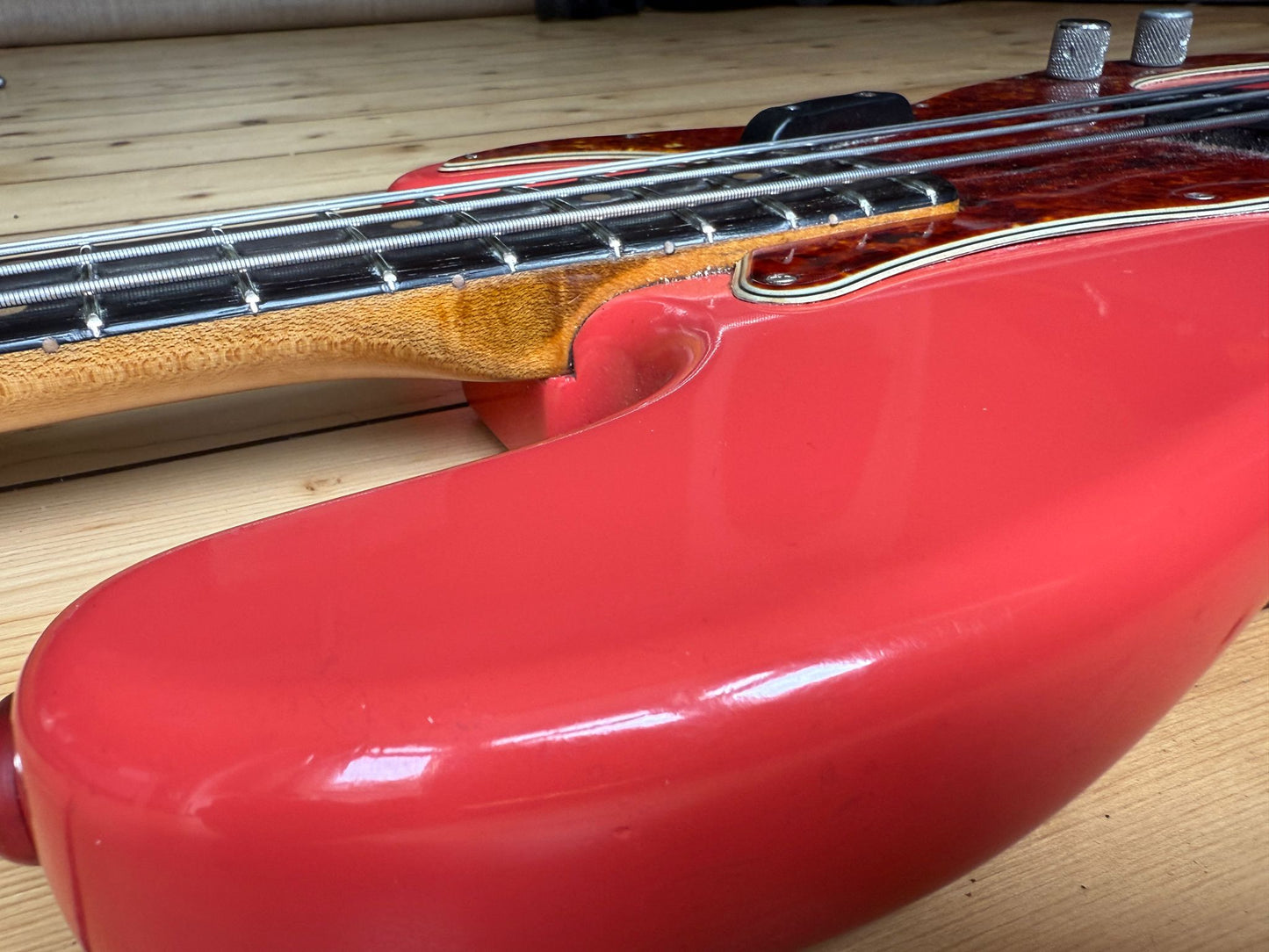 1963 Fender Precision Bass Guitar Fiesta Red - Vintage Bass Room