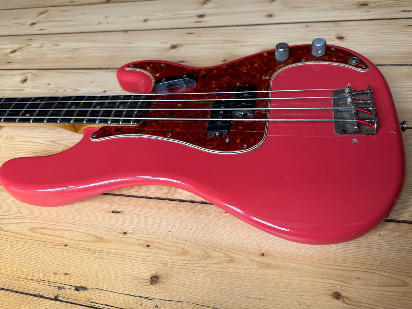 1963 Fender Precision Bass Guitar Fiesta Red - Vintage Bass Room